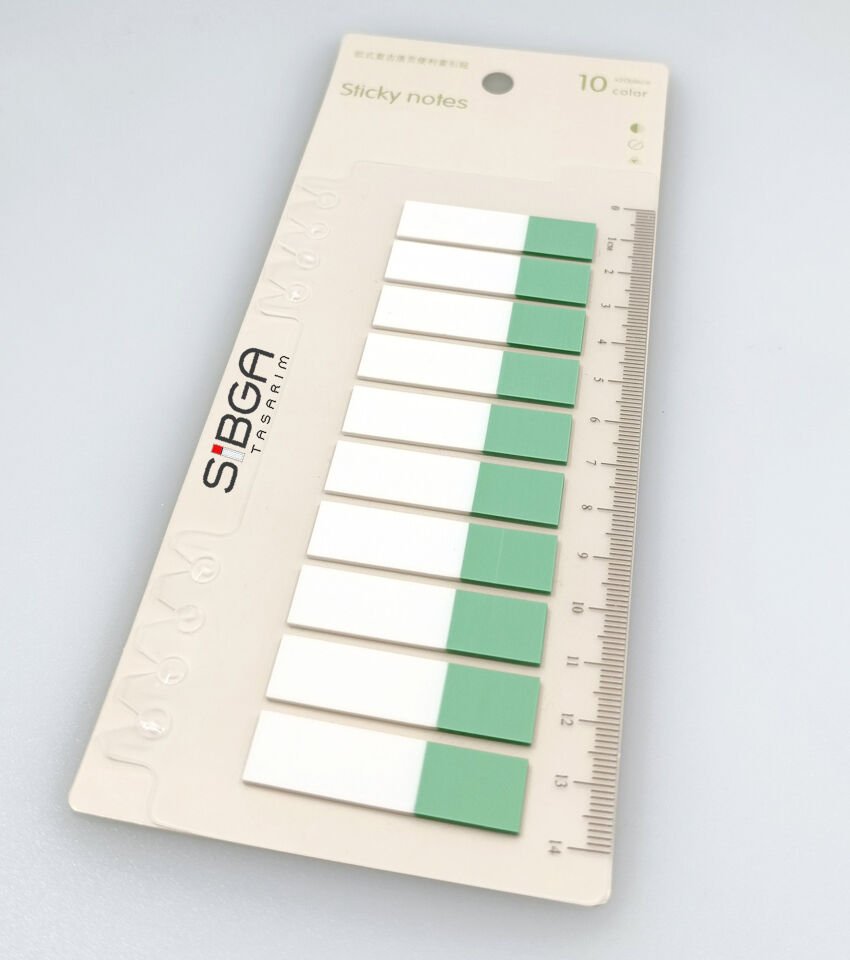 Şeffaf Yeşil Yarım Postit Post-it Post It. Kitap Ayracı Ayraç Postit Sticker 200 Yaprak