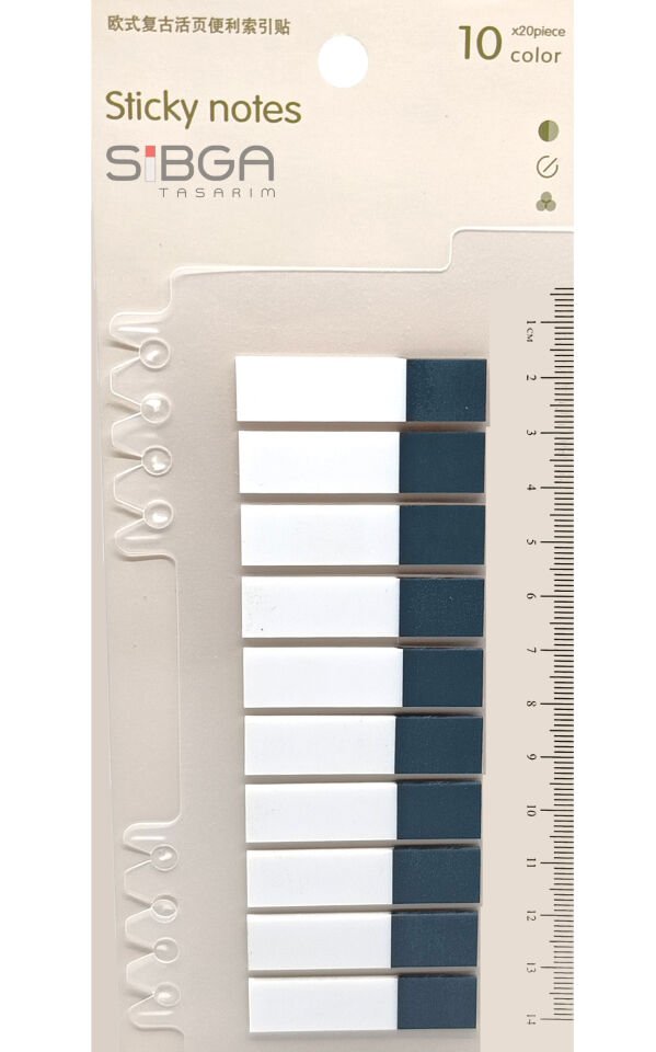 Şeffaf Füme Rengi Yarım Postit Post-it Post It. Kitap Ayracı Ayraç Postit Sticker 200 Yaprak