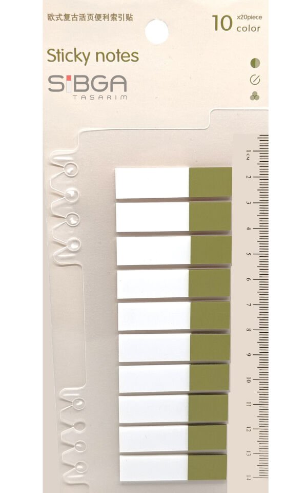 Şeffaf Yeşil Yarım Postit Post-it Post It. Kitap Ayracı Ayraç Postit Sticker 200 Yaprak