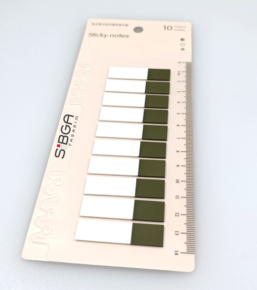 Şeffaf Koyu Yeşil Yarım Postit Post-it Post It. Kitap Ayracı Ayraç Postit Sticker 200 Yaprak