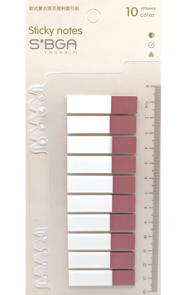 Şeffaf Gül Kurusu Pembe Yarım Postit Post-it Post It. Kitap Ayracı Ayraç Postit Sticker 200 Yaprak
