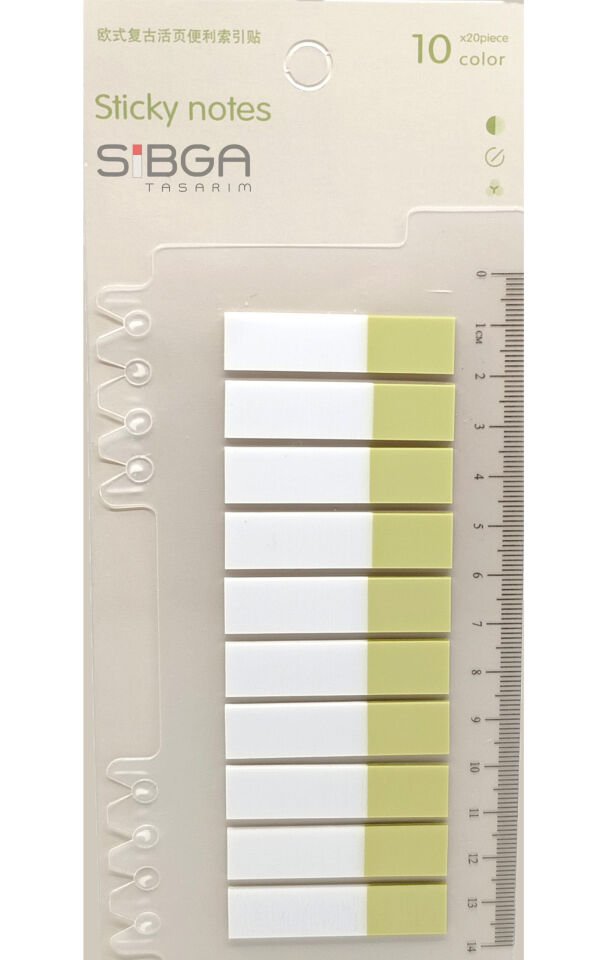 Şeffaf Açık Yeşil Yarım Postit Post-it Post It. Kitap Ayracı Ayraç Postit Sticker 200 Yaprak