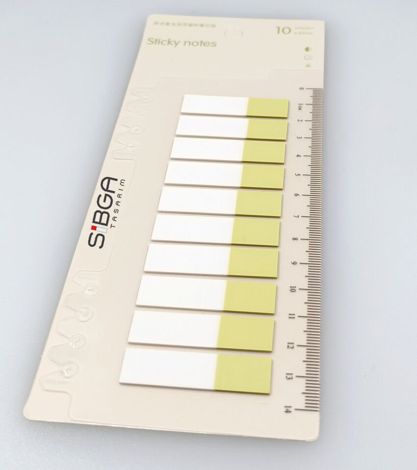 Şeffaf Açık Yeşil Yarım Postit Post-it Post It. Kitap Ayracı Ayraç Postit Sticker 200 Yaprak