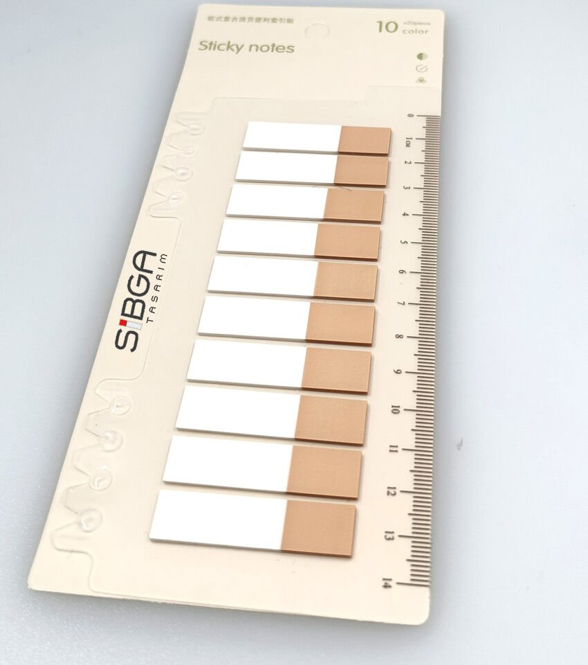 Şeffaf Bej Rengi Yarım Postit Post-it Post It. Kitap Ayracı Ayraç Postit Sticker 200 Yaprak