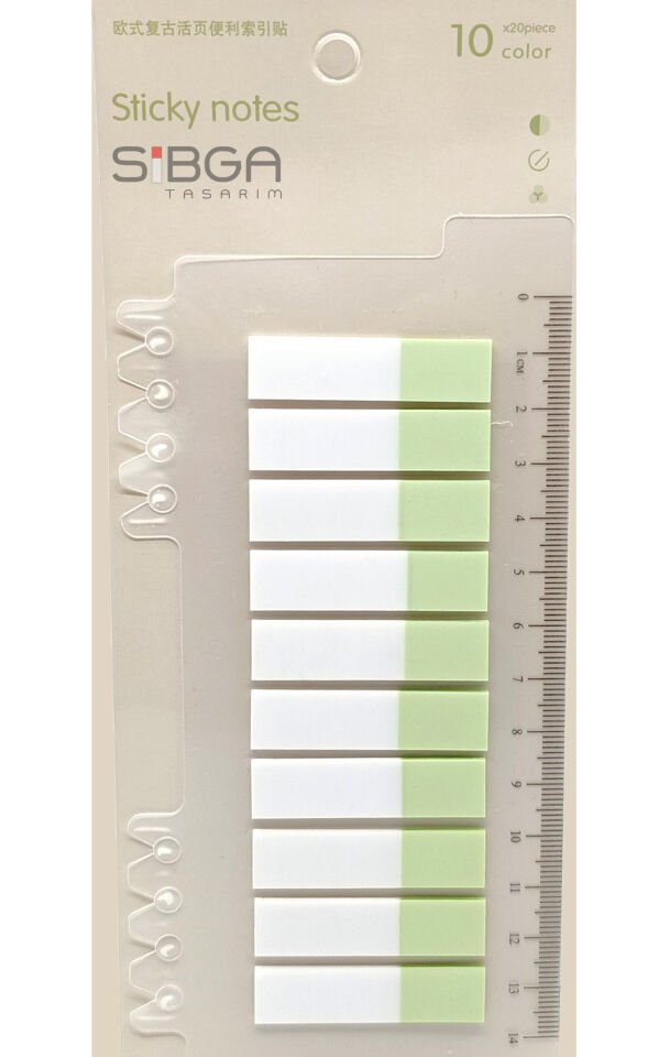 Şeffaf Yeşil Yarım Postit Post-it Post It. Kitap Ayracı Ayraç Postit Sticker 200 Yaprak