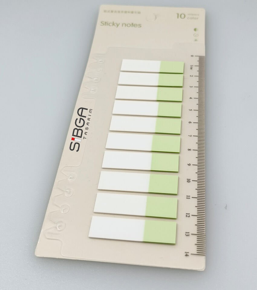 Şeffaf Yeşil Yarım Postit Post-it Post It. Kitap Ayracı Ayraç Postit Sticker 200 Yaprak