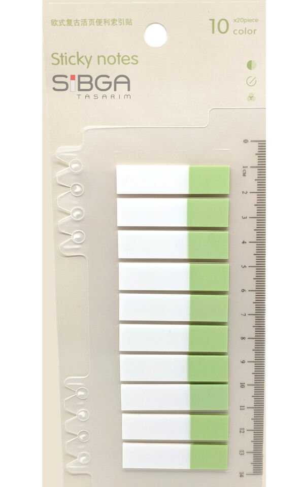 Şeffaf Yeşil Yarım Postit Post-it Post It. Kitap Ayracı Ayraç Postit Sticker 200 Yaprak