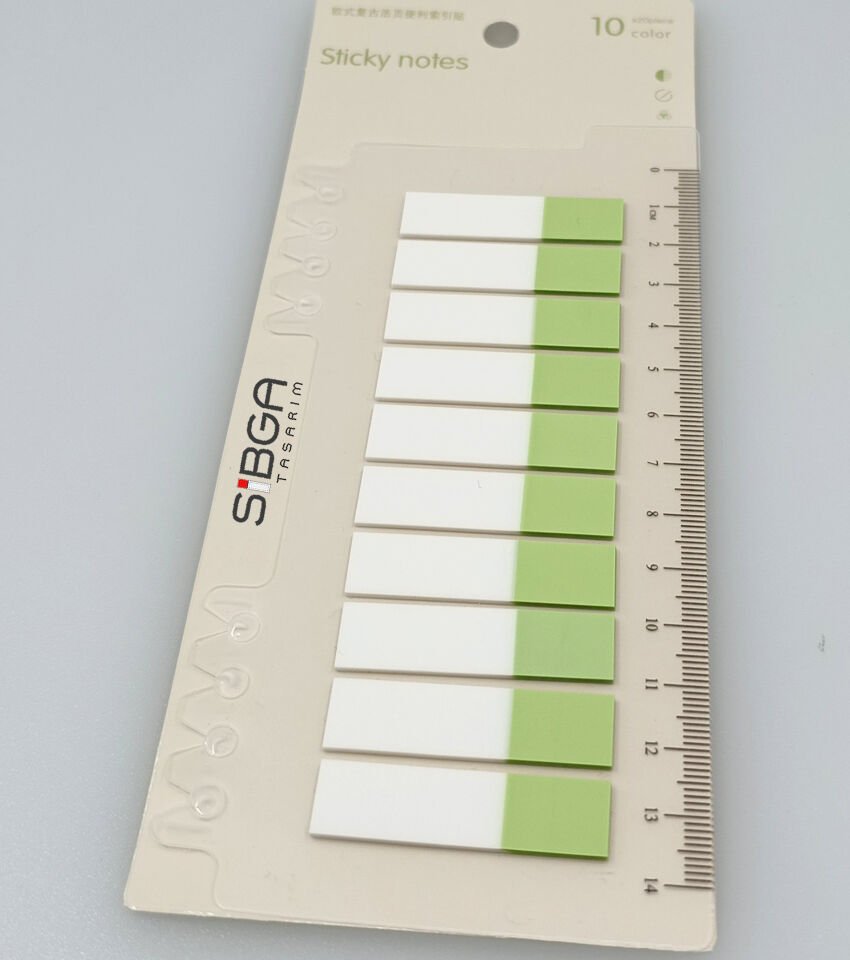 Şeffaf Yeşil Yarım Postit Post-it Post It. Kitap Ayracı Ayraç Postit Sticker 200 Yaprak
