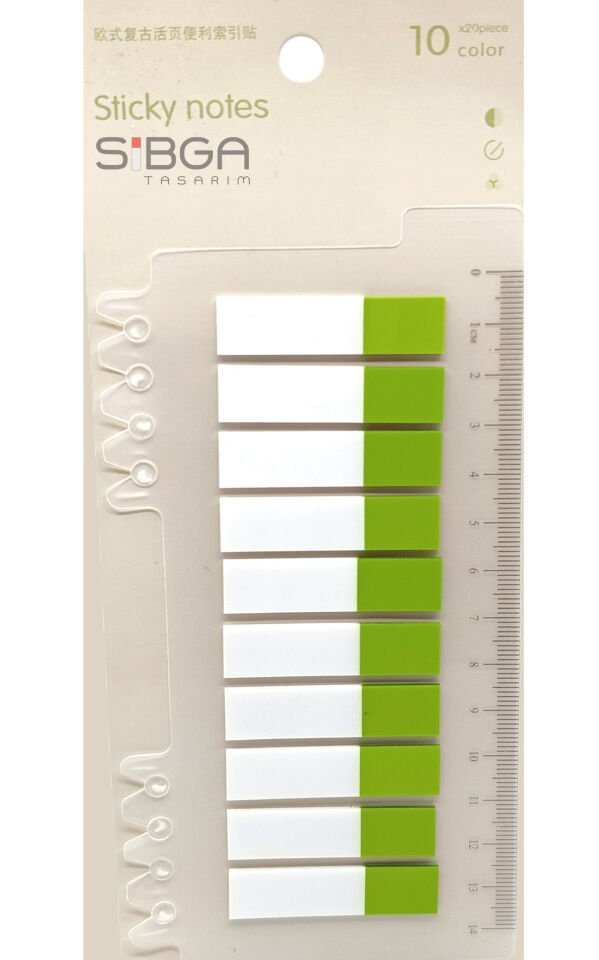 Şeffaf Yeşil Yarım Postit Post-it Post It. Kitap Ayracı Ayraç Postit Sticker 200 Yaprak