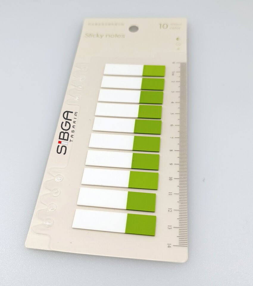 Şeffaf Yeşil Yarım Postit Post-it Post It. Kitap Ayracı Ayraç Postit Sticker 200 Yaprak