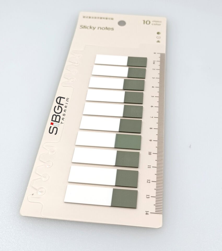Şeffaf Koyu Yeşil Yarım Postit Post-it Post It. Kitap Ayracı Ayraç Postit Sticker 200 Yaprak