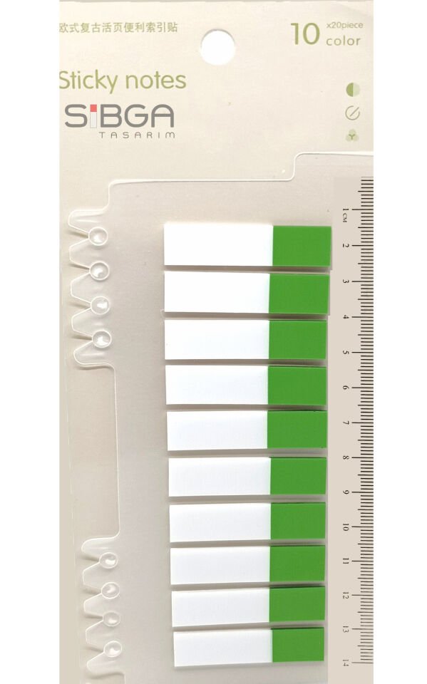 Şeffaf Yeşil Yarım Postit Post-it Post It. Kitap Ayracı Ayraç Postit Sticker 200 Yaprak