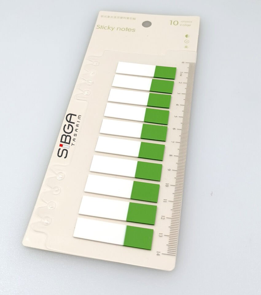 Şeffaf Yeşil Yarım Postit Post-it Post It. Kitap Ayracı Ayraç Postit Sticker 200 Yaprak