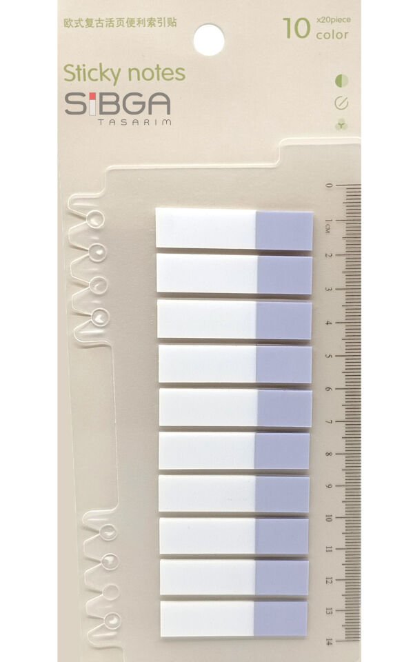 Şeffaf Açık Eflatun Yarım Postit Post-it Post It. Kitap Ayracı Ayraç Postit Sticker 200 Yaprak