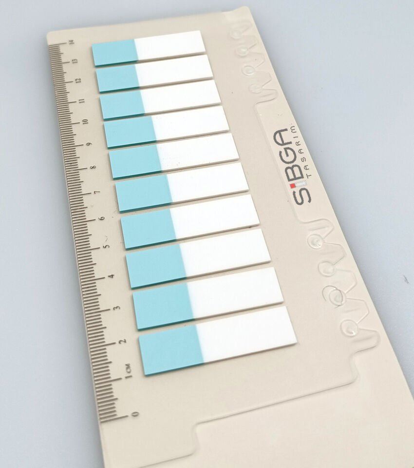 Şeffaf Mavi Yarım Postit Post-it Post It. Kitap Ayracı Ayraç Postit Sticker 200 Yaprak