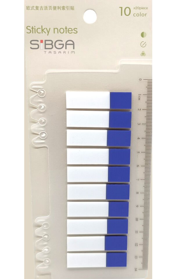 Şeffaf Mor Yarım Postit Post-it Post It. Kitap Ayracı Ayraç Postit Sticker 200 Yaprak
