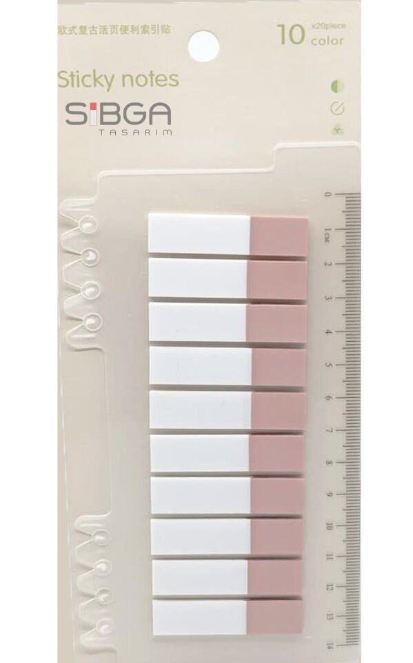 Şeffaf Gül Kurusu Yarım Postit Post-it Post It. Kitap Ayracı Ayraç Postit Sticker 200 Yaprak