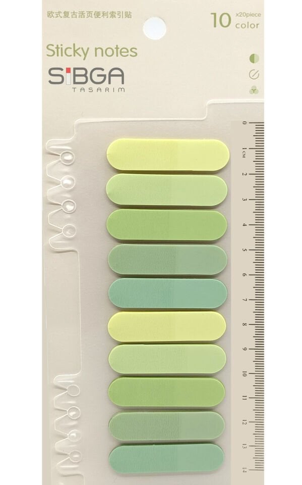 Oval Yeşil Şeffaf Renkli Postit Post-it Post It. Kitap Ayracı Ayraç Postit Sticker Not Kağıdı