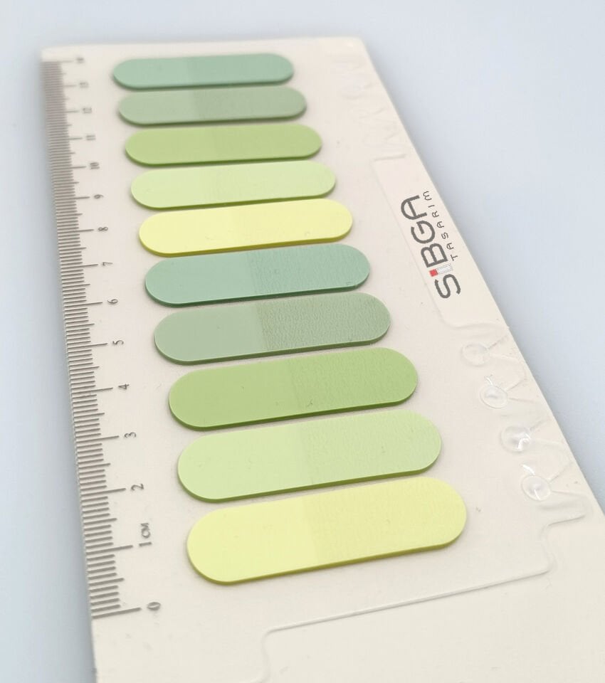 Oval Yeşil Şeffaf Renkli Postit Post-it Post It. Kitap Ayracı Ayraç Postit Sticker Not Kağıdı