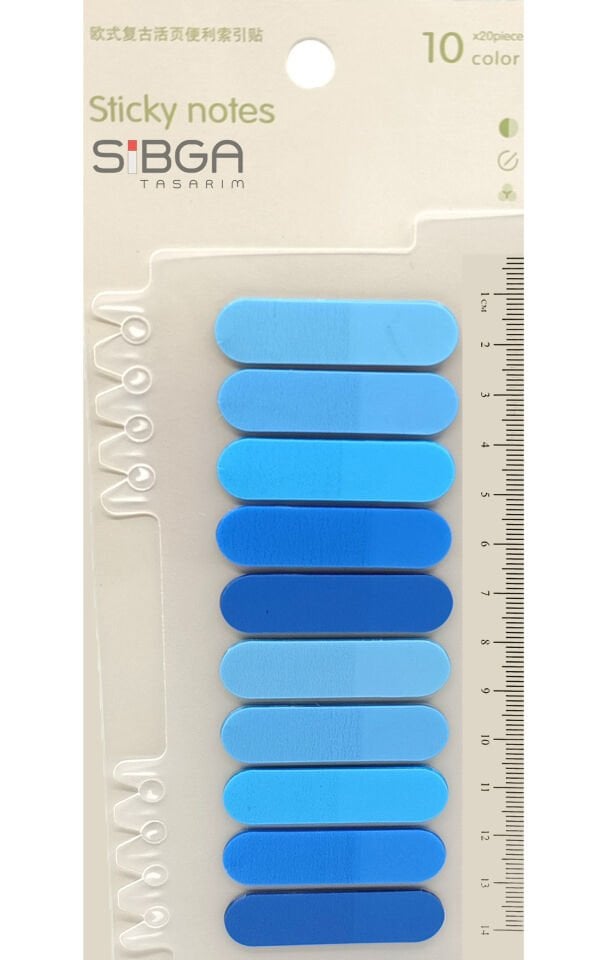 Oval Mavi Şeffaf Renkli Postit Post-it Post It. Kitap Ayracı Ayraç Postit Sticker Not Kağıdı