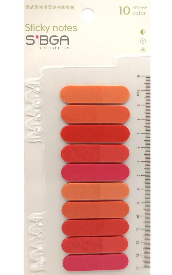 Oval Turuncu Şeffaf Renkli Postit Post-it Post It. Kitap Ayracı Ayraç Postit Sticker Not Kağıdı