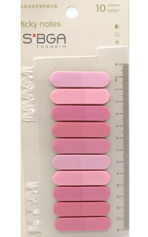 Oval Pembe Şeffaf Renkli Postit Post-it Post It. Kitap Ayracı Ayraç Postit Sticker Not Kağıdı