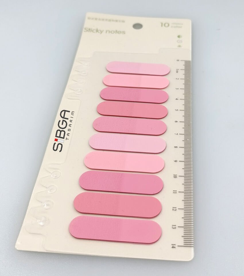 Oval Pembe Şeffaf Renkli Postit Post-it Post It. Kitap Ayracı Ayraç Postit Sticker Not Kağıdı