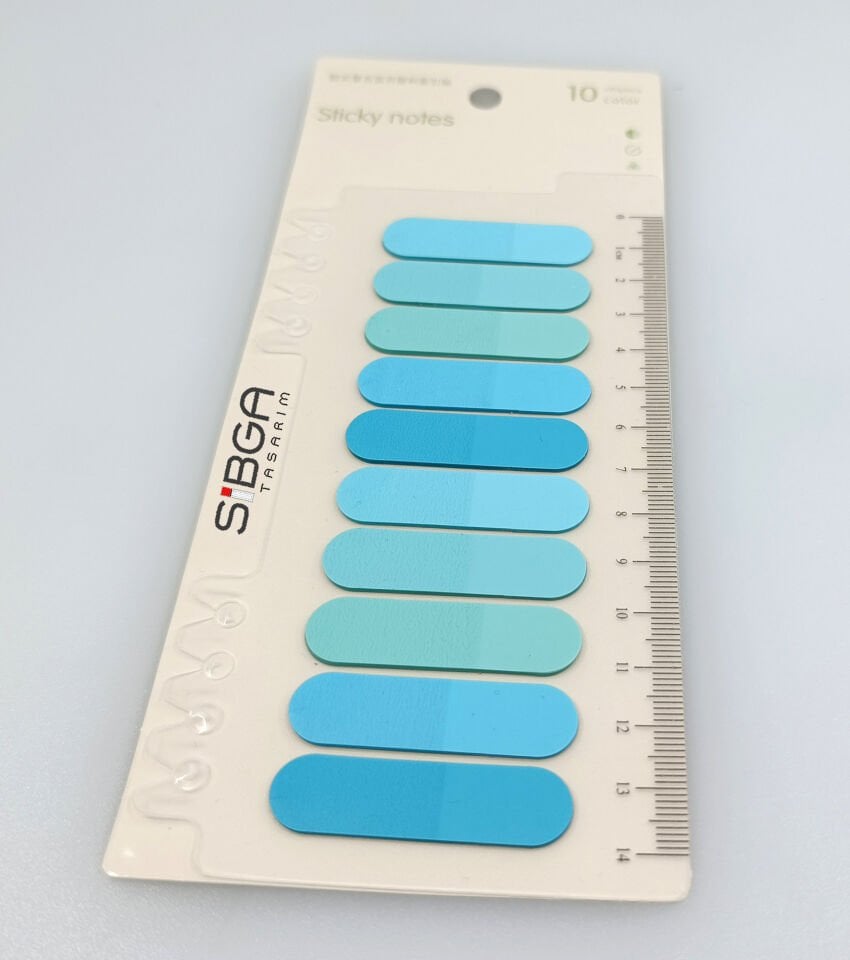 Oval Turkuaz Mavi Renkli Şeffaf Postit Post-it Post It. Kitap Ayracı Ayraç Postit Sticker Not Kağıdı