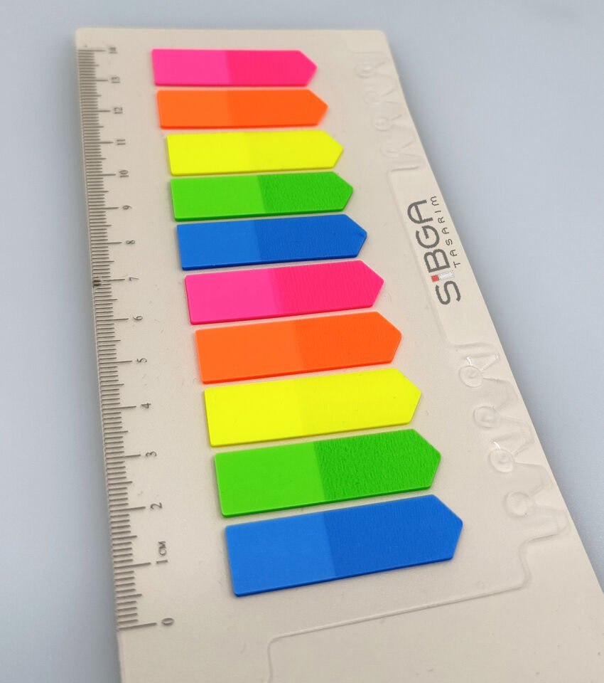 Sivri Uçlu Şeffaf Postit Post-it Post It. Kitap Ayracı Ayraç Postit Sticker Not Kağıdı 200 yaprak
