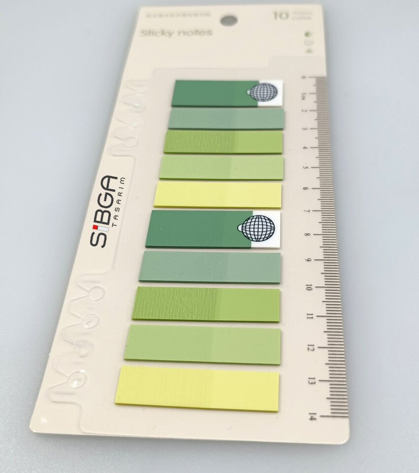 Şeffaf Yeşil Plastik Postit Post-it Post It. Kitap Ayracı Ayraç Postit Sticker Not Kağıdı 200 yaprak