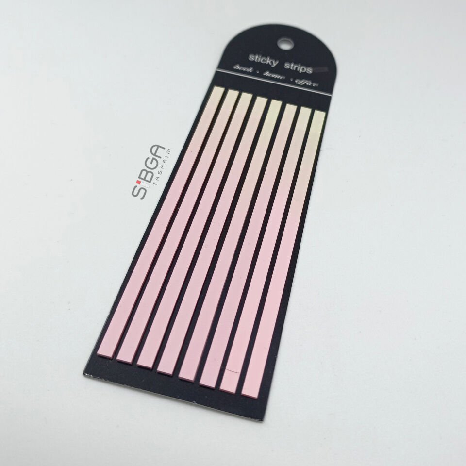 Premium Ebruli Renkli Uzun Şerit Şeffaf Postit Post-it Post It. Kitap Ayracı 160 Yaprak