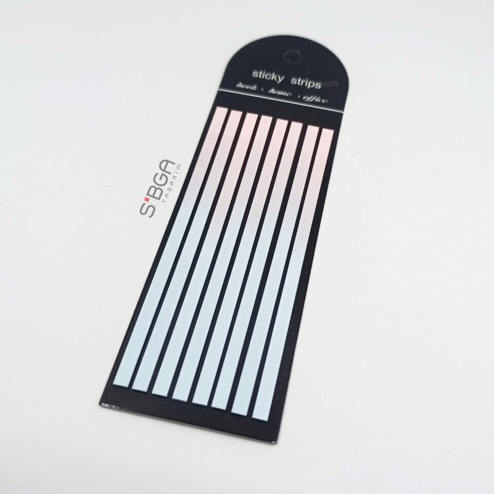 Premium Ebruli Renkli Uzun Şerit Şeffaf Postit Post-it Post It. Kitap Ayracı 160 Yaprak