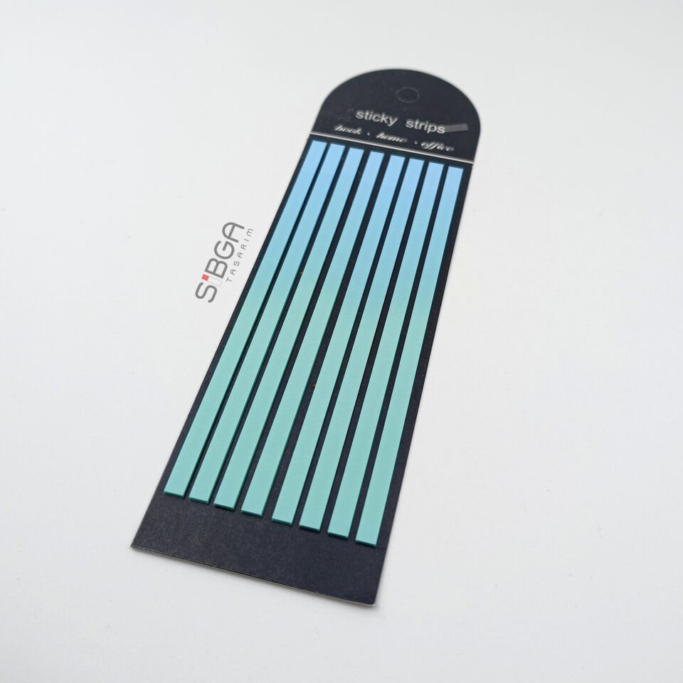 Premium Ebruli Renkli Uzun Şerit Şeffaf Postit Post-it Post It. Kitap Ayracı 160 Yaprak