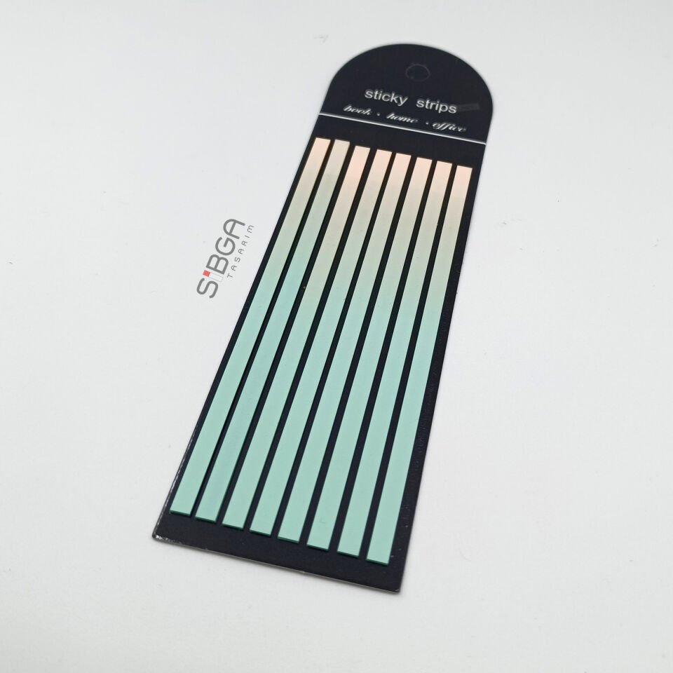 Premium Ebruli Renkli Uzun Şerit Şeffaf Postit Post-it Post It. Kitap Ayracı 160 Yaprak