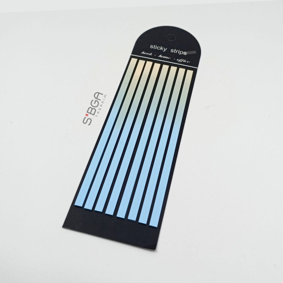 Premium Ebruli Renkli Uzun Şerit Şeffaf Postit Post-it Post It. Kitap Ayracı 160 Yaprak