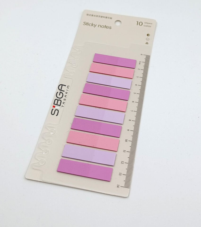 Şeffaf Renkli Postit Post-it Post It. Kitap Ayracı Ayraç Postit Sticker Not Kağıdı 200 Yaprak