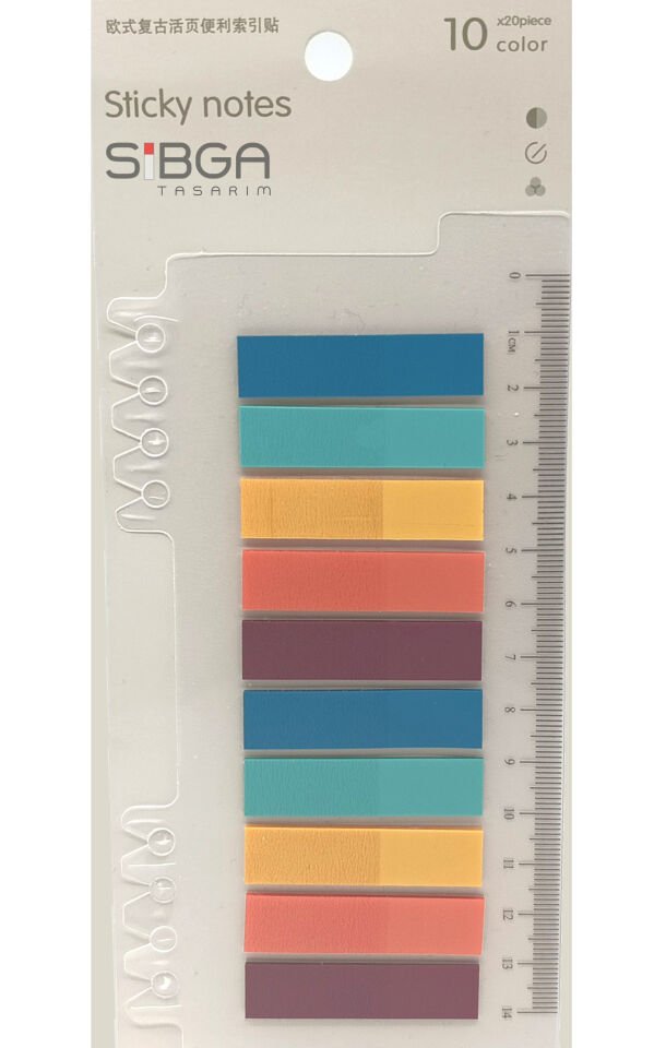 Şeffaf Renkli Postit Post-it Post It. Kitap Ayracı Ayraç Postit Sticker Not Kağıdı 200 Yaprak