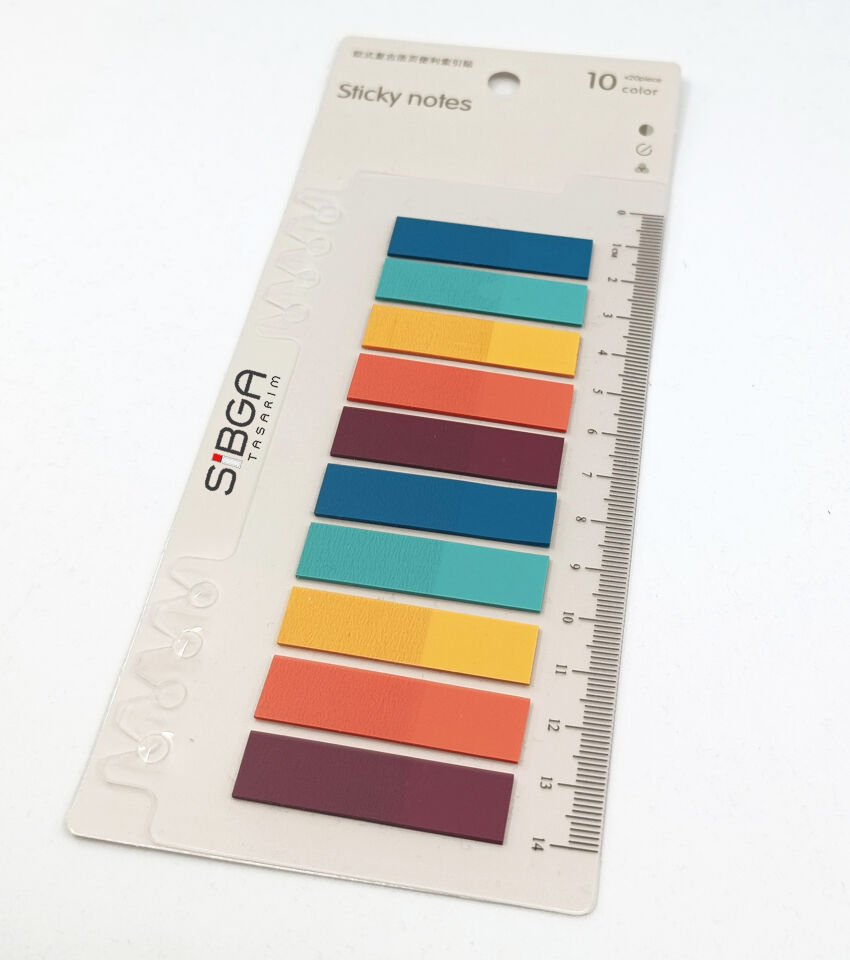 Şeffaf Renkli Postit Post-it Post It. Kitap Ayracı Ayraç Postit Sticker Not Kağıdı 200 Yaprak
