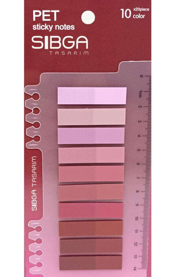 Şeffaf Bordo Kırmızı Renkli Postit Post-it Post it. Kitap Ayracı Ayraç Plastik Postit Sticker Not Kağıdı