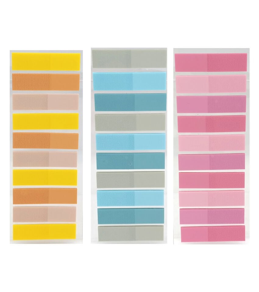 3 Adet Şeffaf Renkli Postit Post-it Post it. Kitap Ayracı Ayraç Plastik Postit Sticker Not Kağıdı 200 yaprak