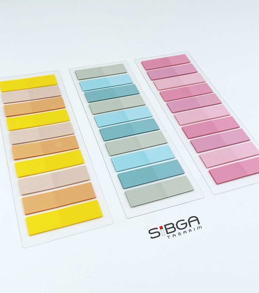 3 Adet Şeffaf Renkli Postit Post-it Post it. Kitap Ayracı Ayraç Plastik Postit Sticker Not Kağıdı 200 yaprak