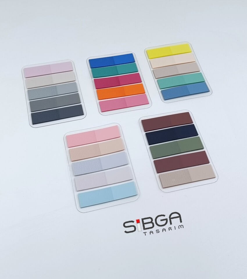 5 Adet Şeffaf Renkli Postit Post-it Post it. Kitap Ayracı Ayraç Plastik Postit Sticker Not Kağıdı 200 yaprak