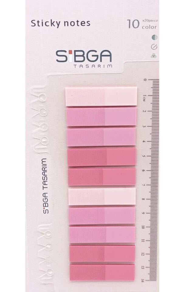 Şeffaf Pembe Postit Post-it Post it. Kitap Ayracı Ayraç Plastik Postit Sticker Not Kağıdı 200 yaprak