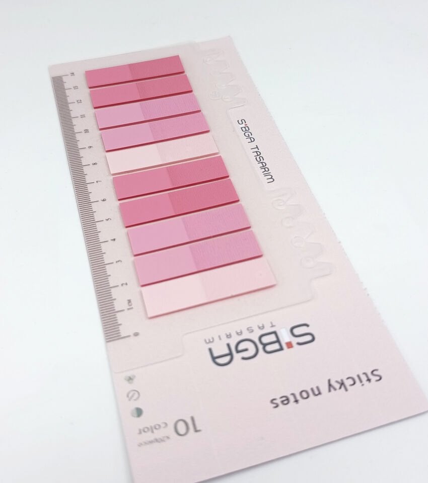 Şeffaf Pembe Postit Post-it Post it. Kitap Ayracı Ayraç Plastik Postit Sticker Not Kağıdı 200 yaprak