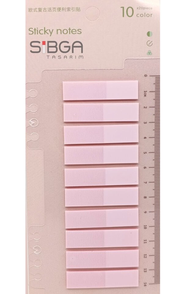 Şeffaf Pembe Postit Post-it Post it. Kitap Ayracı Ayraç Plastik Postit Sticker Not Kağıdı 200 yaprak