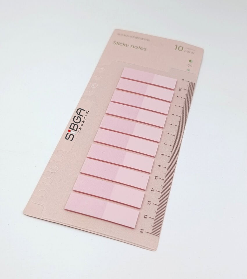 Şeffaf Pembe Postit Post-it Post it. Kitap Ayracı Ayraç Plastik Postit Sticker Not Kağıdı 200 yaprak