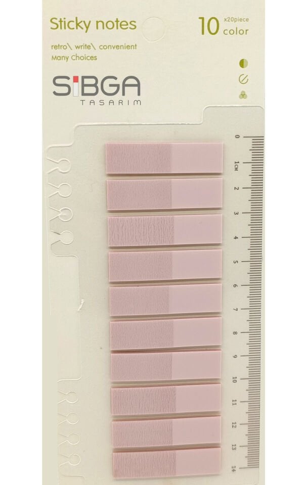 Şeffaf Gül Kurusu Postit Post-it Post it. Kitap Ayracı Ayraç Plastik Postit Sticker Not Kağıdı 200 yaprak
