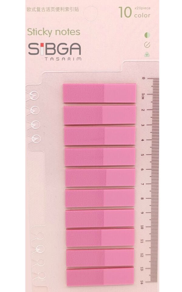 Şeffaf Pembe Postit Post-it Post it. Kitap Ayracı Ayraç Plastik Postit Sticker Not Kağıdı 200 yaprak