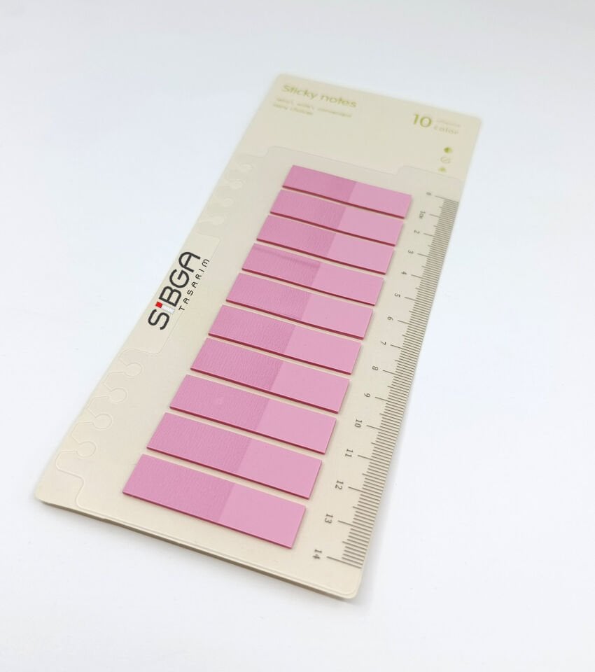 Şeffaf Pembe Postit Post-it Post it. Kitap Ayracı Ayraç Plastik Postit Sticker Not Kağıdı 200 yaprak