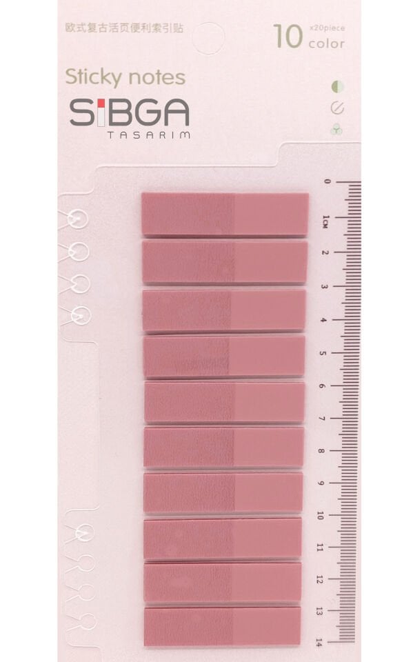 Şeffaf Gül Kurusu Postit Post-it Post it. Kitap Ayracı Ayraç Plastik Postit Sticker Not Kağıdı 200 yaprak
